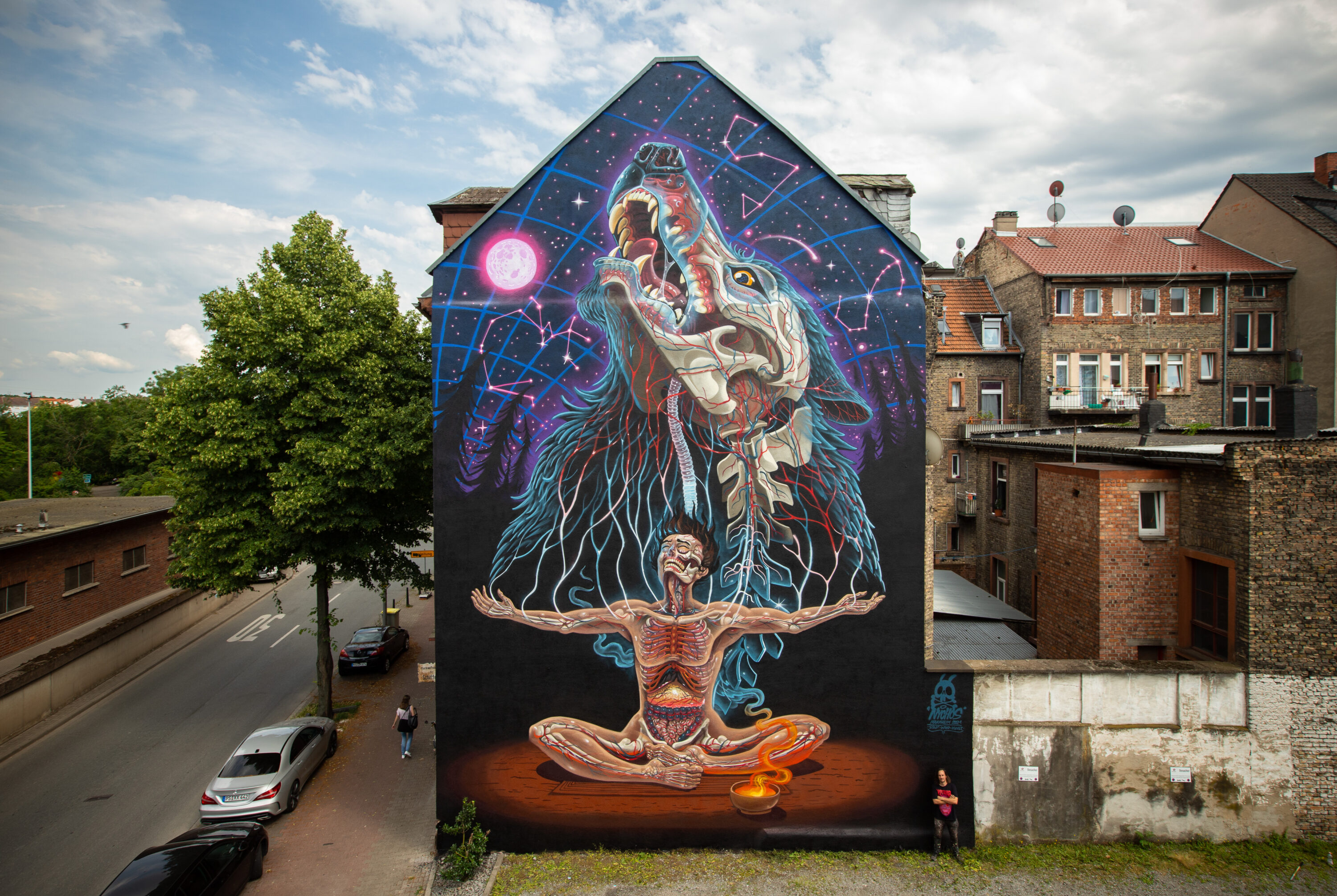 Das fertige NYCHOS Mural "PRIMAL STATE"