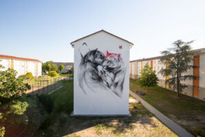 Das fertige Mural Whisper von SATR für Stadt.Wand.Kunst