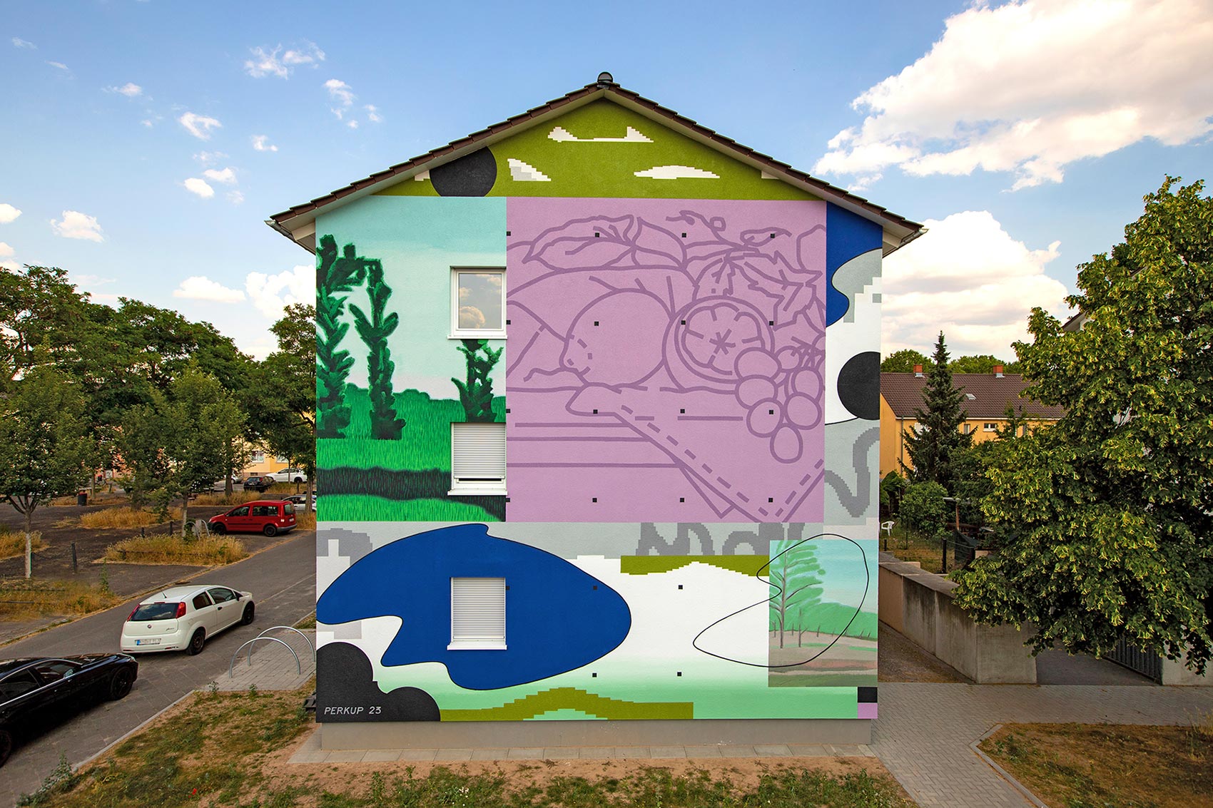 Das fertige Mural von PERKUP für STADT.WAND.KUNST