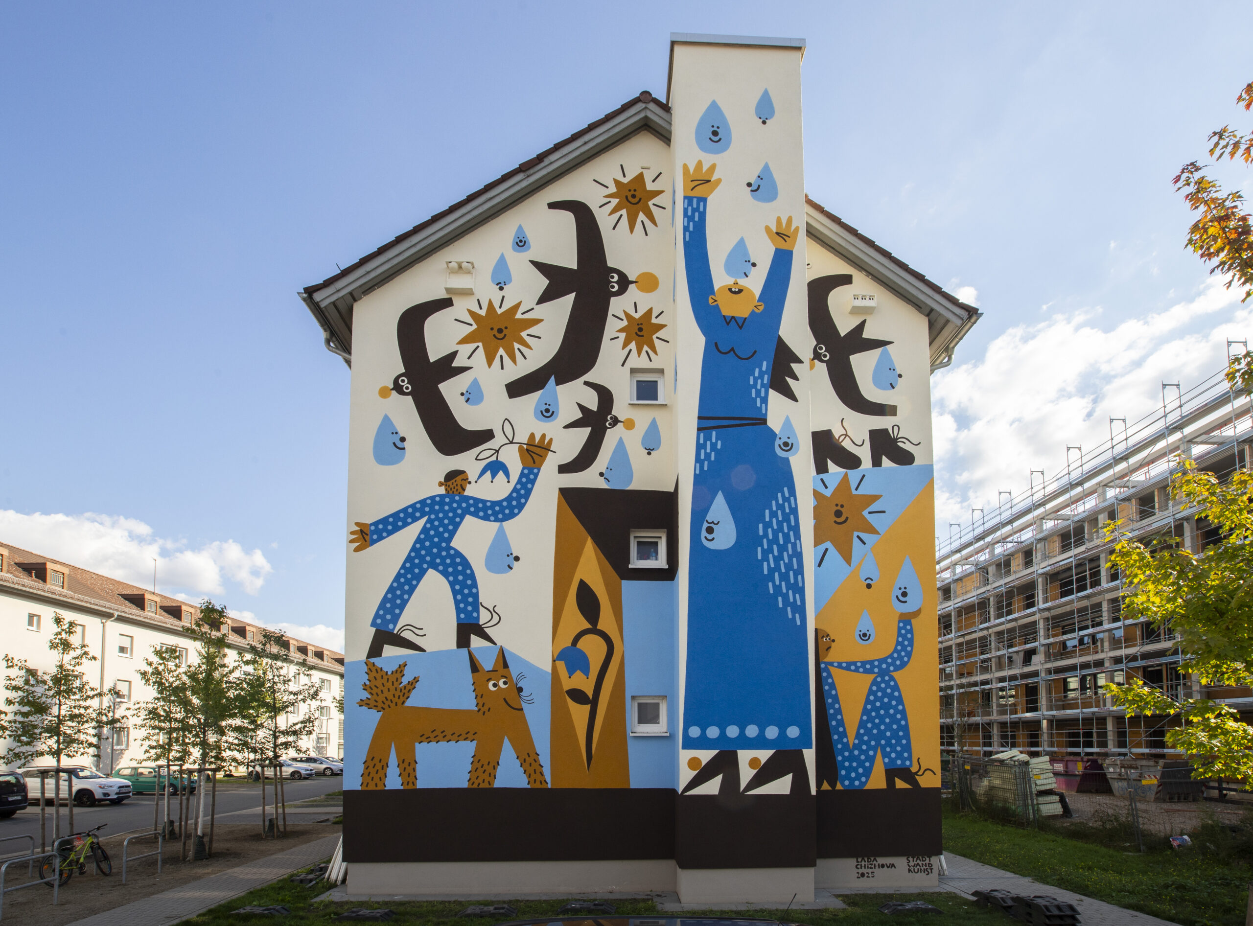 Das fertige Mural von LADA CHIZHOVA für STADT.WAND.KUNST